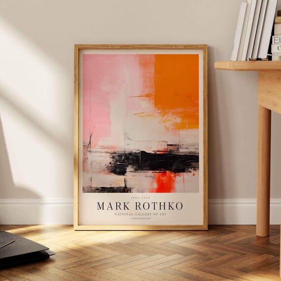 Mark Rothko Retrospective Poster Abstract Color Field Pink Orange Art