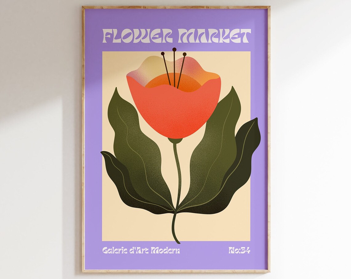 Flower Market Modern Floral Scandinavian Art Print