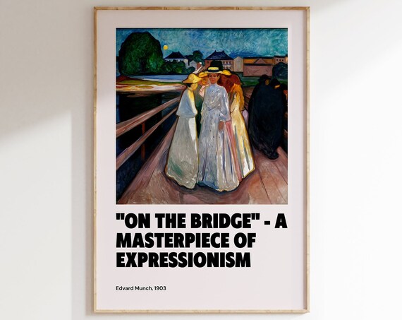 Edvard Munch On The Bridge 1903 Moonlit Figures Exhibition Poster