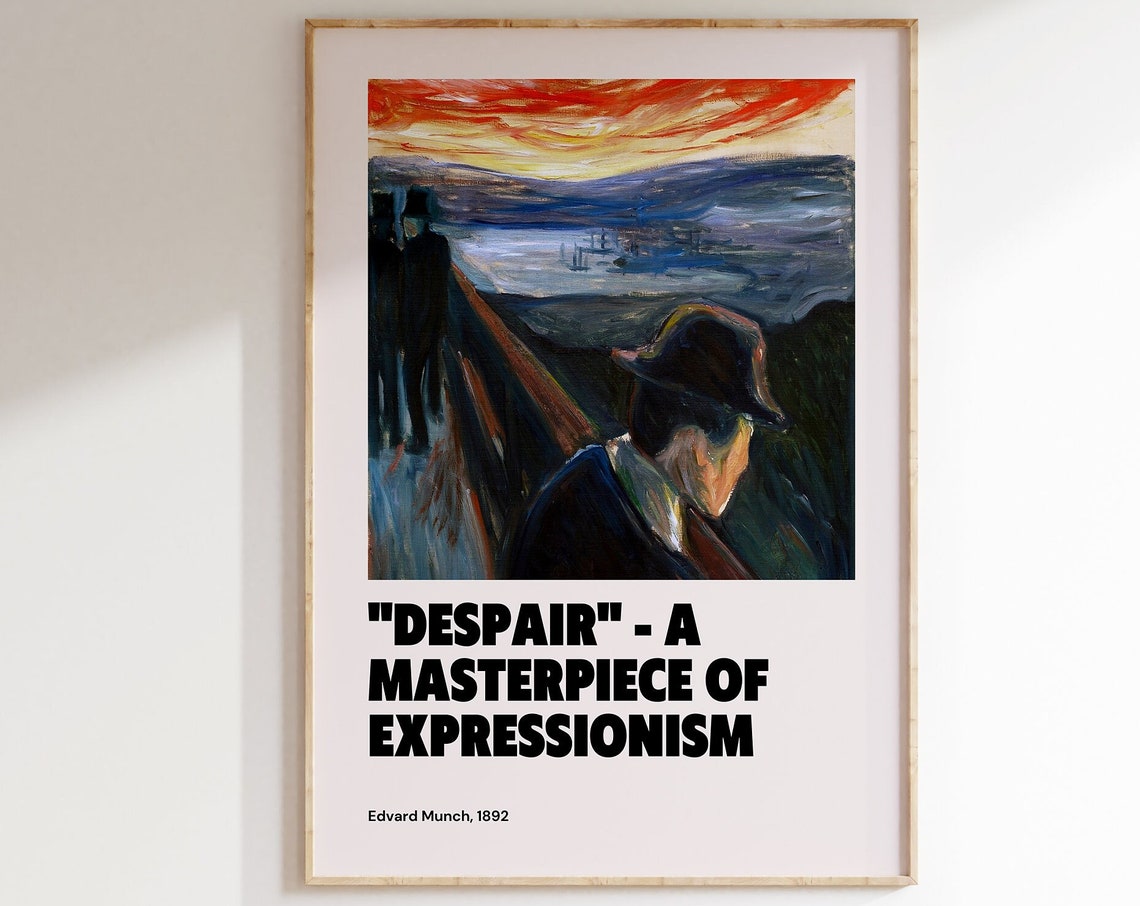 Edvard Munch Despair 1892 Expressionist Masterpiece Art Poster
