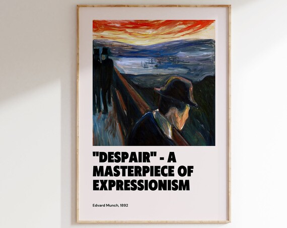 Edvard Munch Despair Poster Edvard Munch Print Exhibition Poster Vintage Mid Century Wall Art Decor Modern Scandinavian Abstract