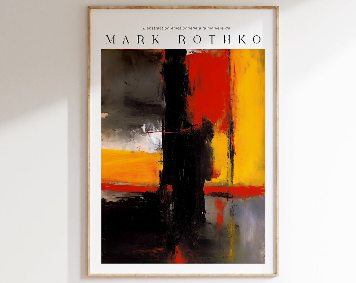 Mark Rothko Black Red Yellow Abstract Color Field Art Poster