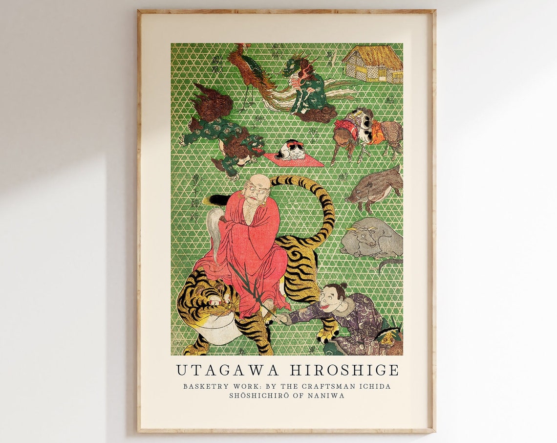 Utagawa Hiroshige Ichida Shoshichiro Basketry Work Ukiyo-e Poster