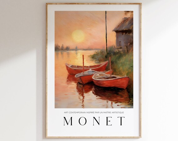 Claude Monet Poster Mid Century Modern Wall Art For Aesthetic Room Decor Monet Print As Best Friend Gift Monet Exhibition Poster
