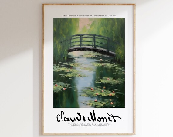 Claude Monet Poster Mid Century Modern Wall Art For Aesthetic Room Decor Monet Print As Best Friend Gift Monet Exhibition Poster