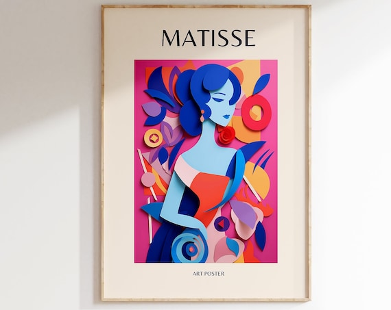 Henri Matisse Cut Out Style Woman Colorful Art Exhibition Poster
