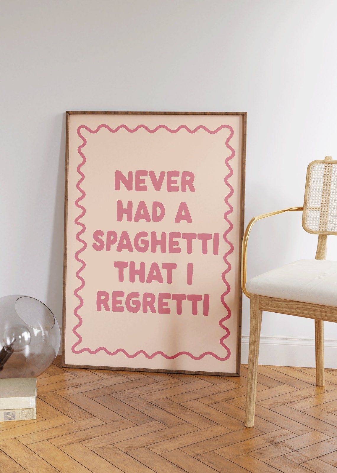 Never Had A Spaghetti That I Regretti Funny Kitchen Pasta Poster - Image 2