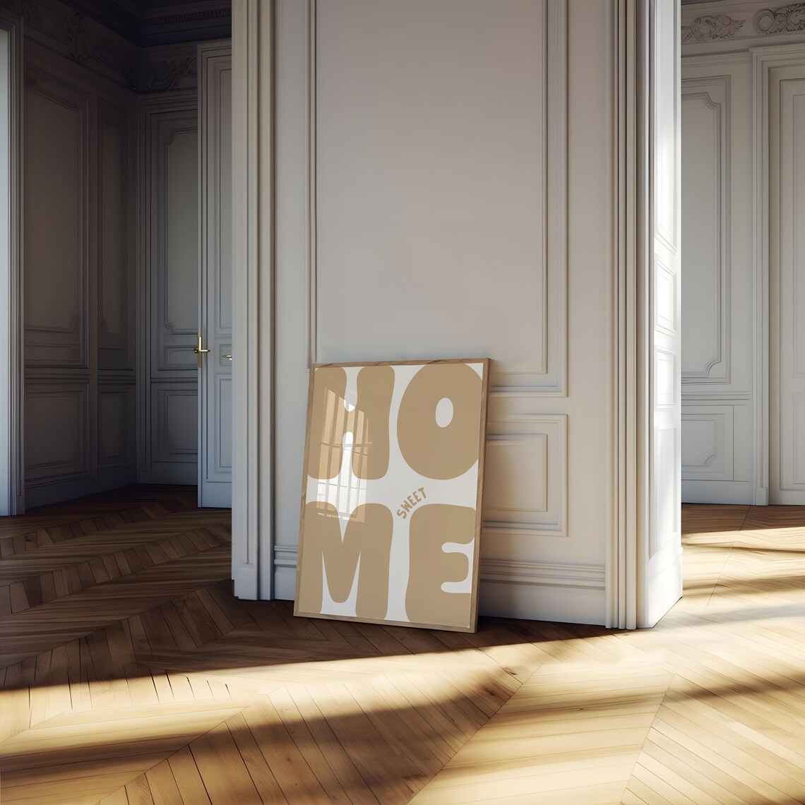 Home Sweet Home Neutral Tan Affirmation Poster - Image 2