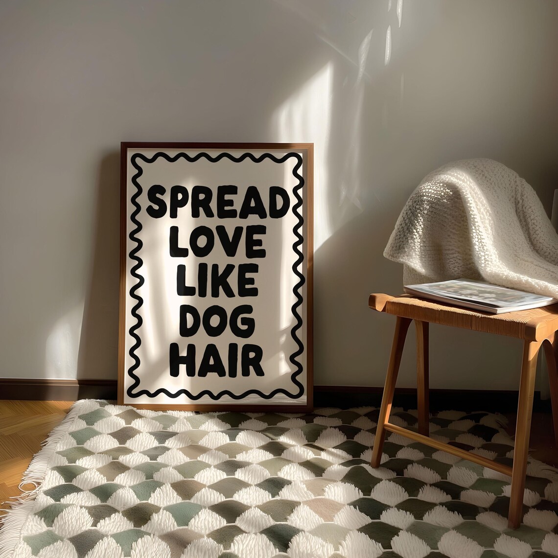 Spread Love Like Dog Hair Funny Pet Lover Quote Poster for Dog Moms - Image 2
