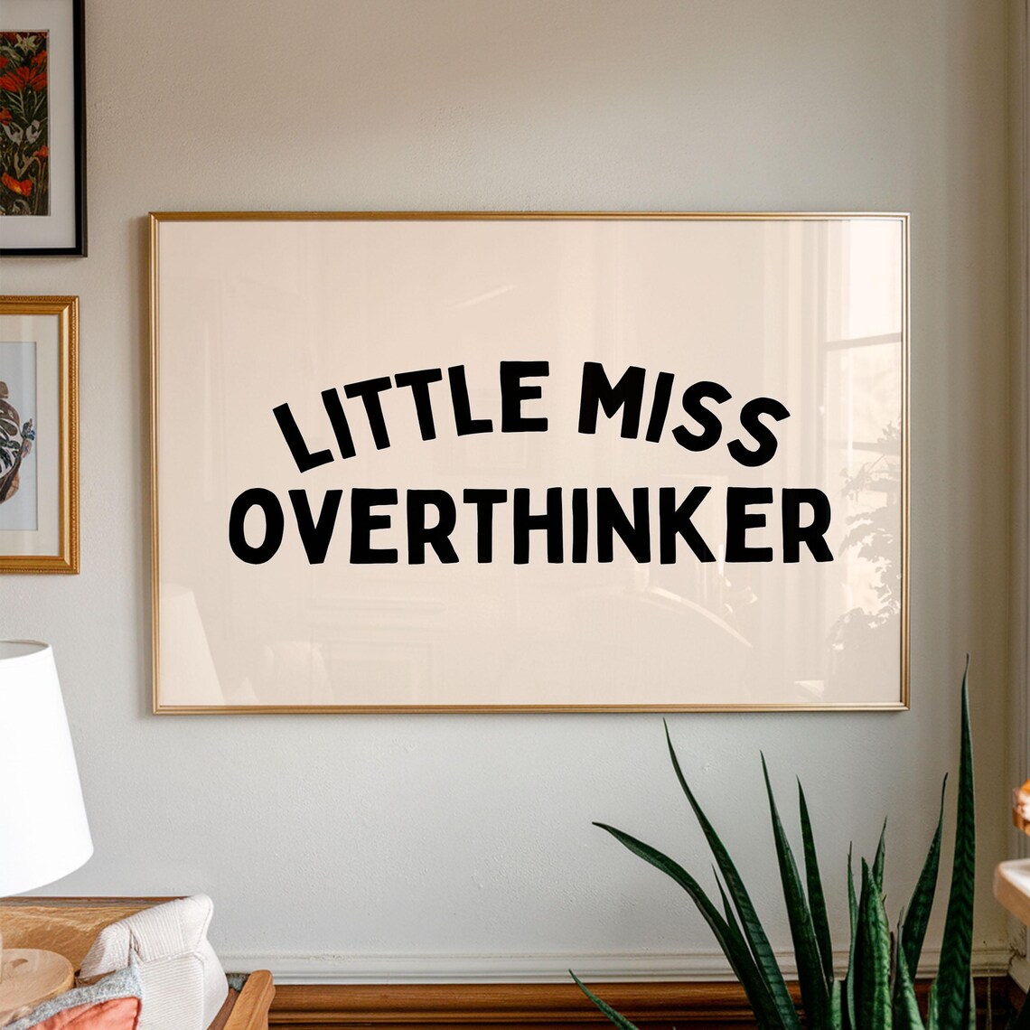 Little Miss Overthinker Funny Neutral Art Print