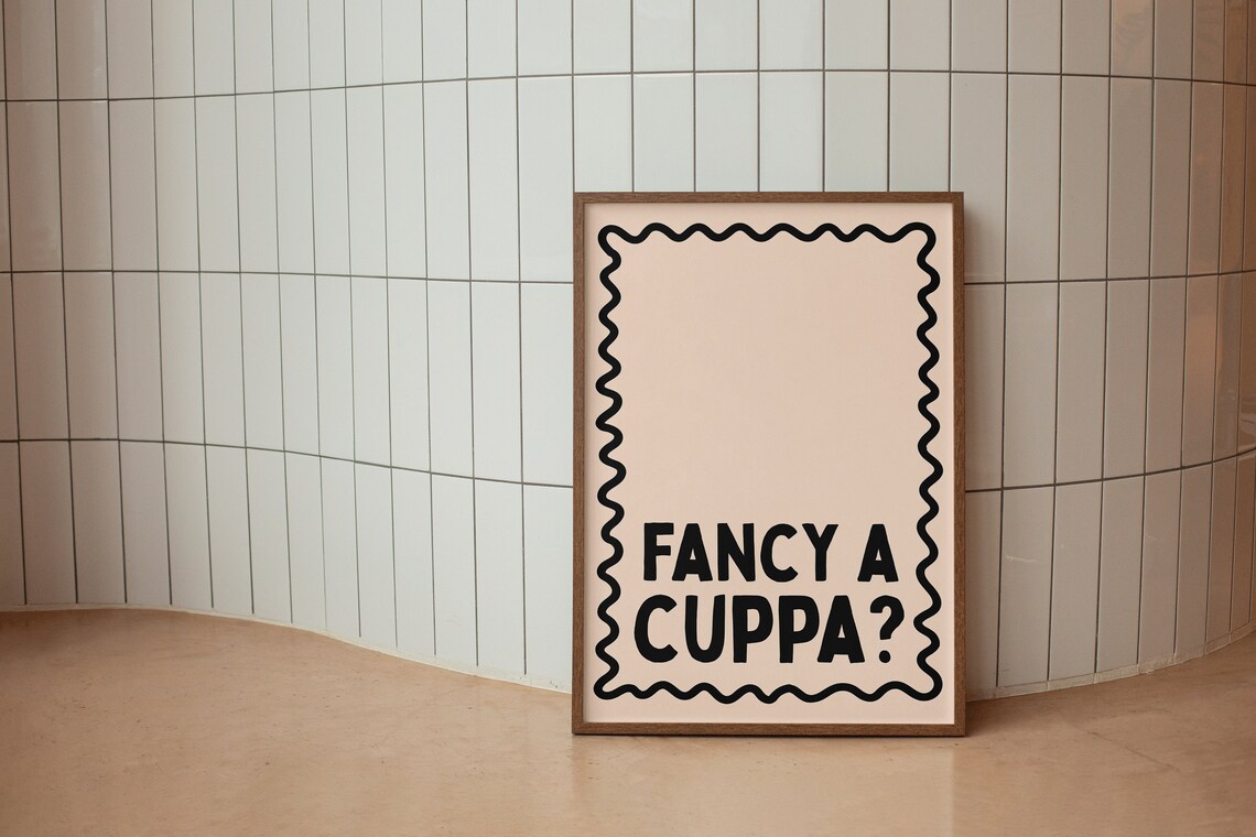 Fancy A Cuppa Funky Cute Tea Print, Kitchen Decor - Image 2