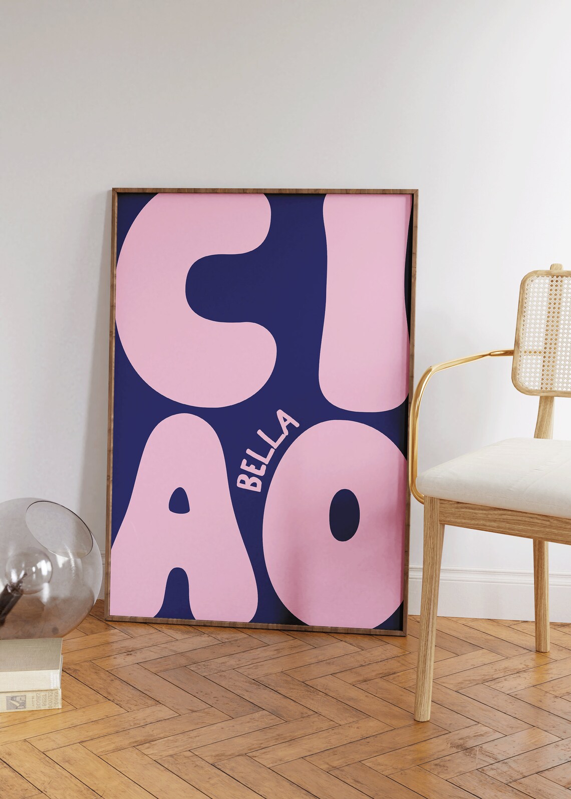Ciao Bella Bold Preppy Typography Art Print - Image 2
