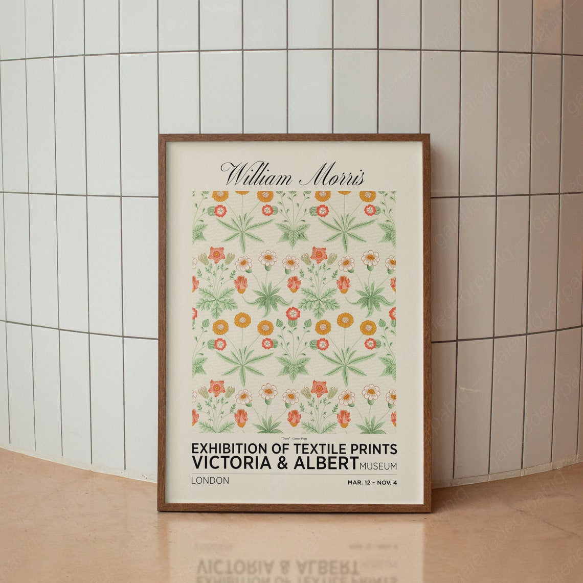 William Morris Victoria Albert Museum Exhibition Floral Textile Poster