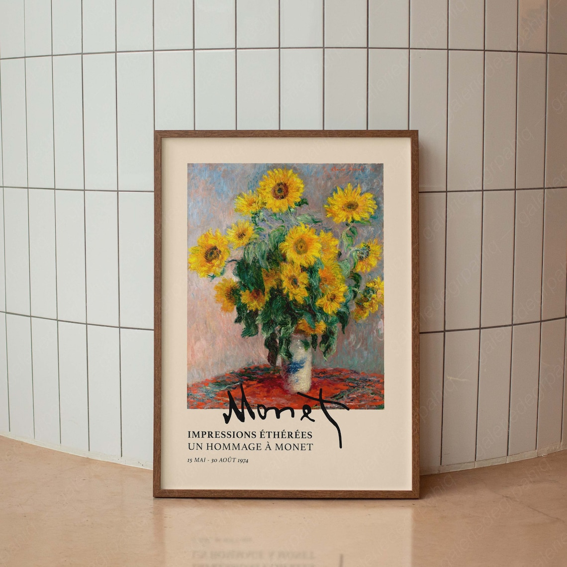 Monet Sunflowers Impressionist Tribute French Exhibition Floral Poster