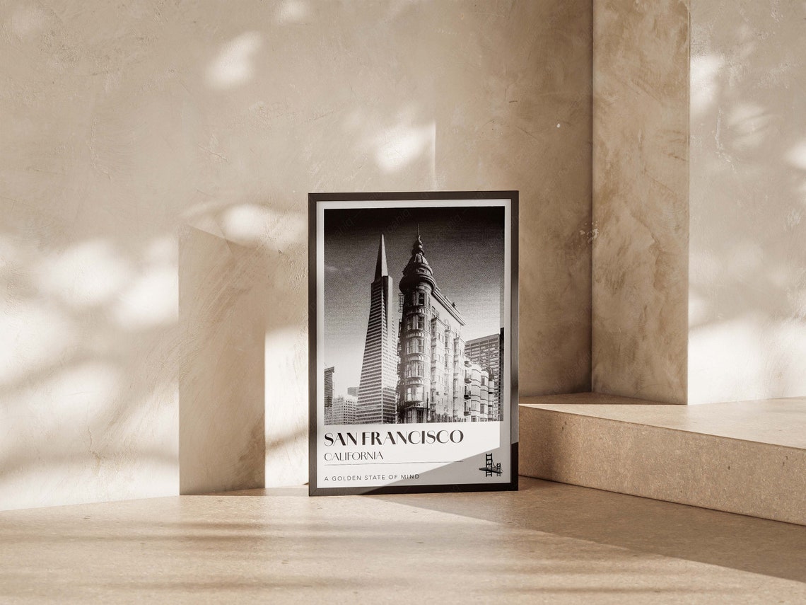 San Francisco California Golden State Mind Black White Photo Poster - Image 4