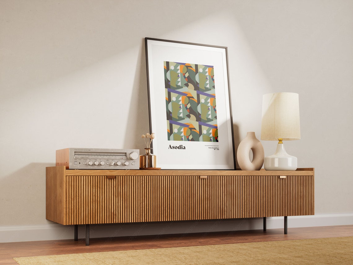 Asodia Galerie Graphiques Abstract Green Tree Geometric Art Print - Image 2