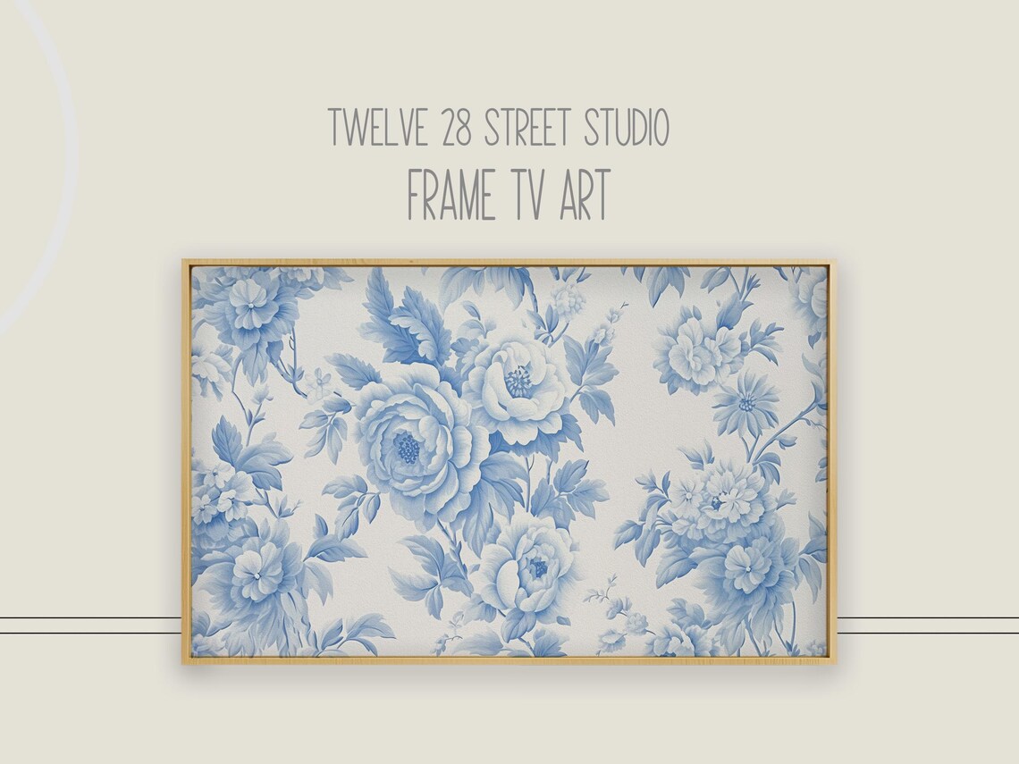 Blue Chinoiserie Pattern, Frame TV Artwork