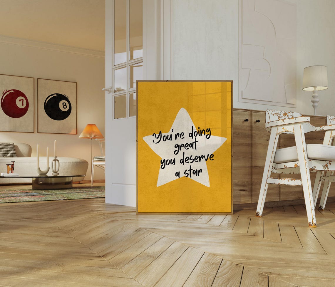 Trendy Motivational Star Wall Art Aesthetic Home Decor Uplifting Print For Office And Dorm Room - Image 3