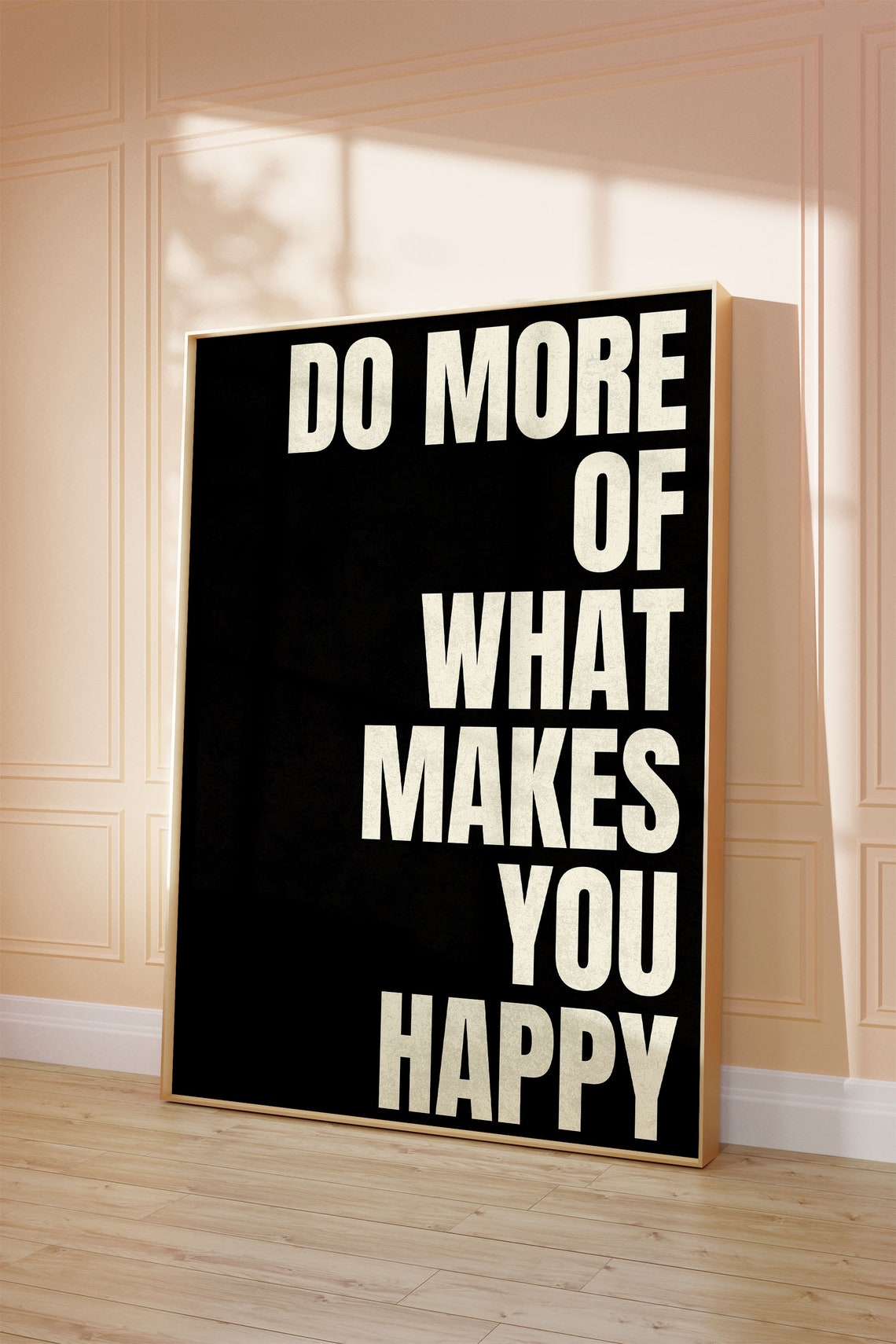 Do More of What Makes You Happy Black Typography Quote Poster - Image 2