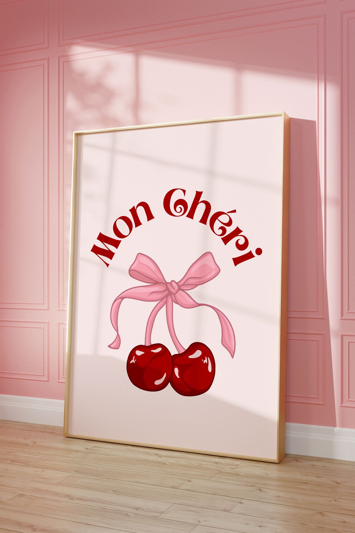 Mon Cheri Cherry Coquette Retro Art Print - Image 3