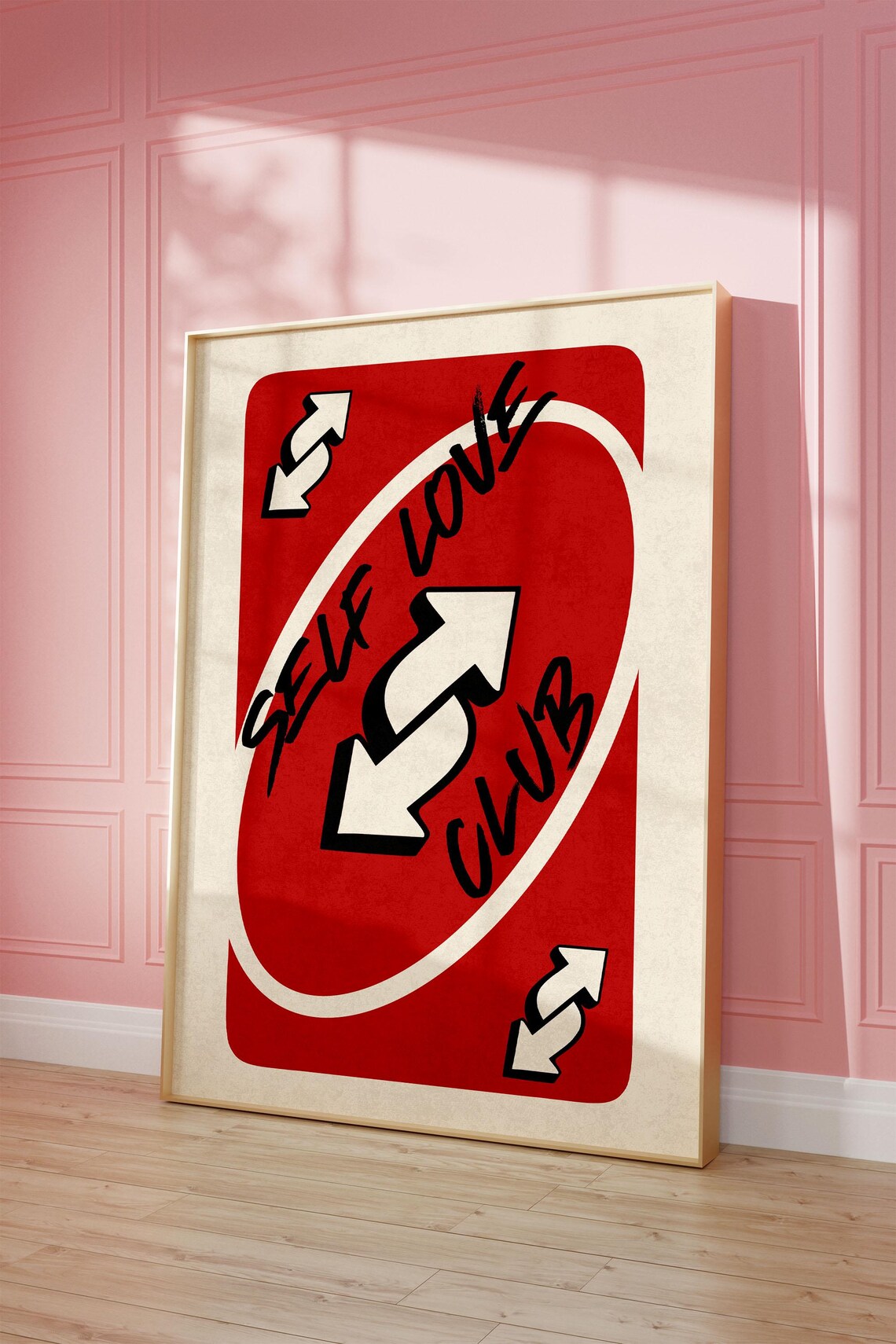 Self Love Club Red Reverse Playing Card Retro Pop Art Poster - Image 2