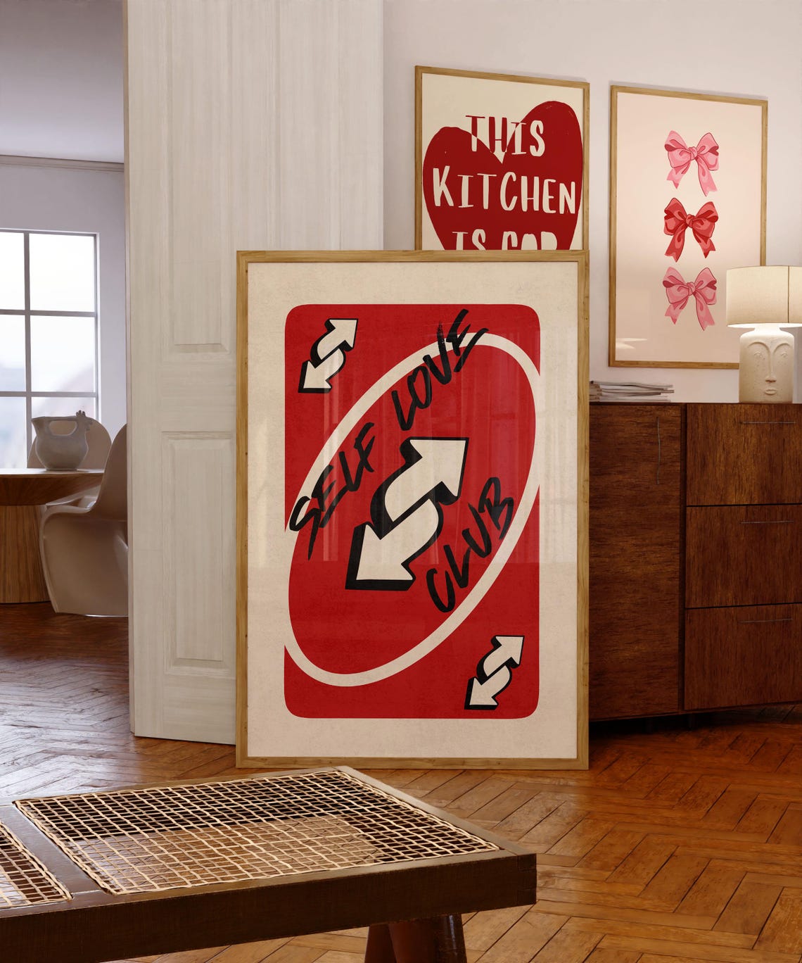 Self Love Club Red Reverse Playing Card Retro Pop Art Poster - Image 4