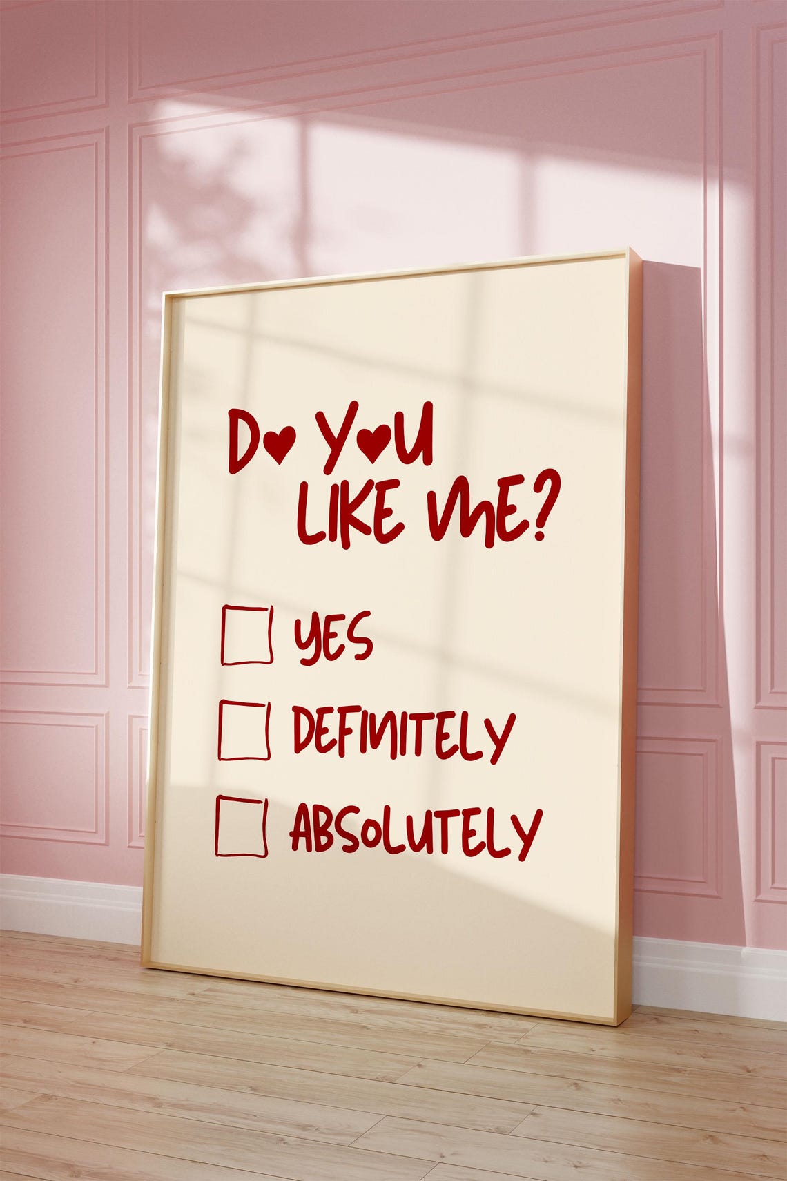 Do You Like Me Yes Definitely Absolutely Funny Quiz Quote Poster - Image 2