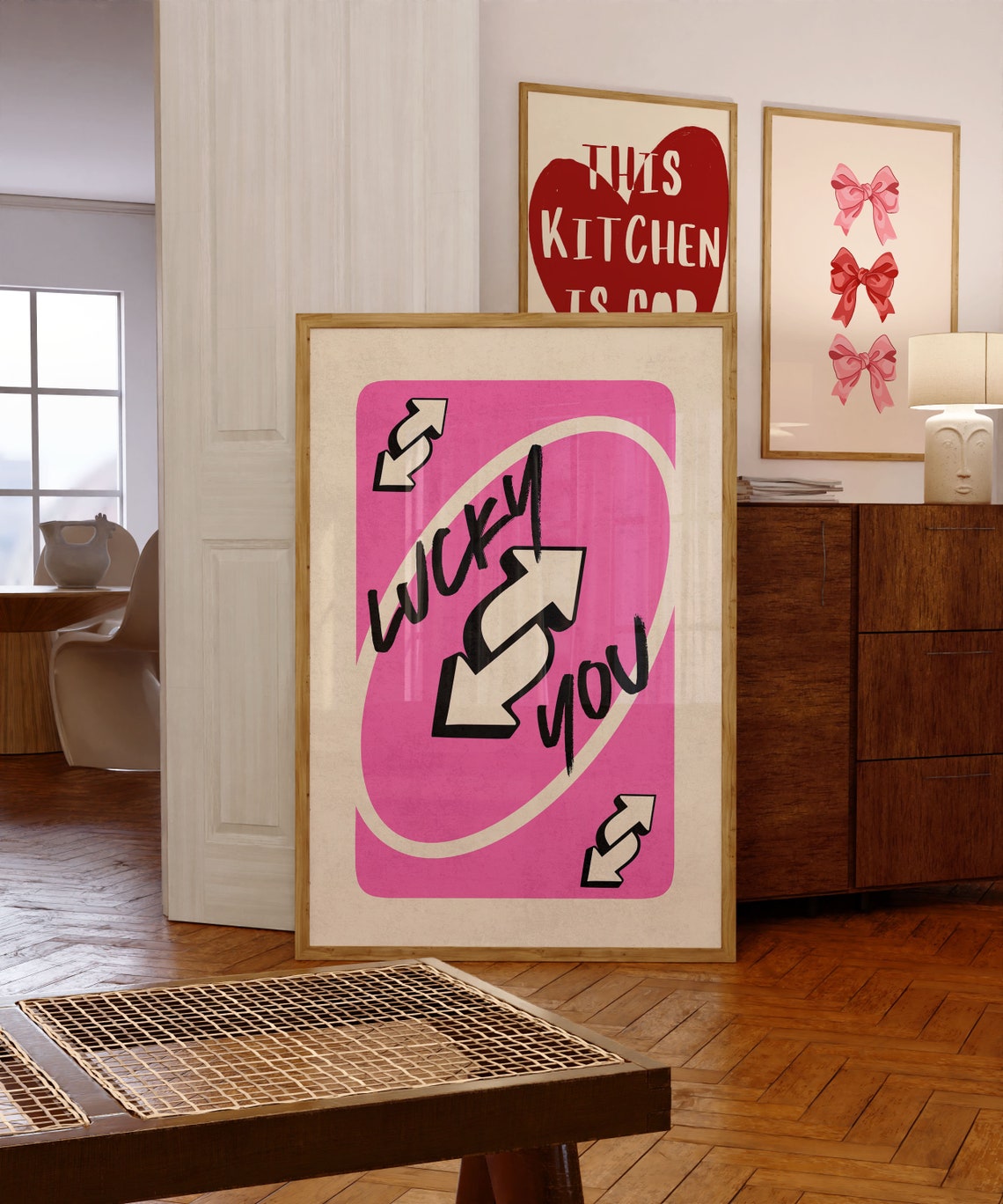 Fun Lucky You Pink Reverse Card Trendy Girly Dorm Room Poster - Image 4