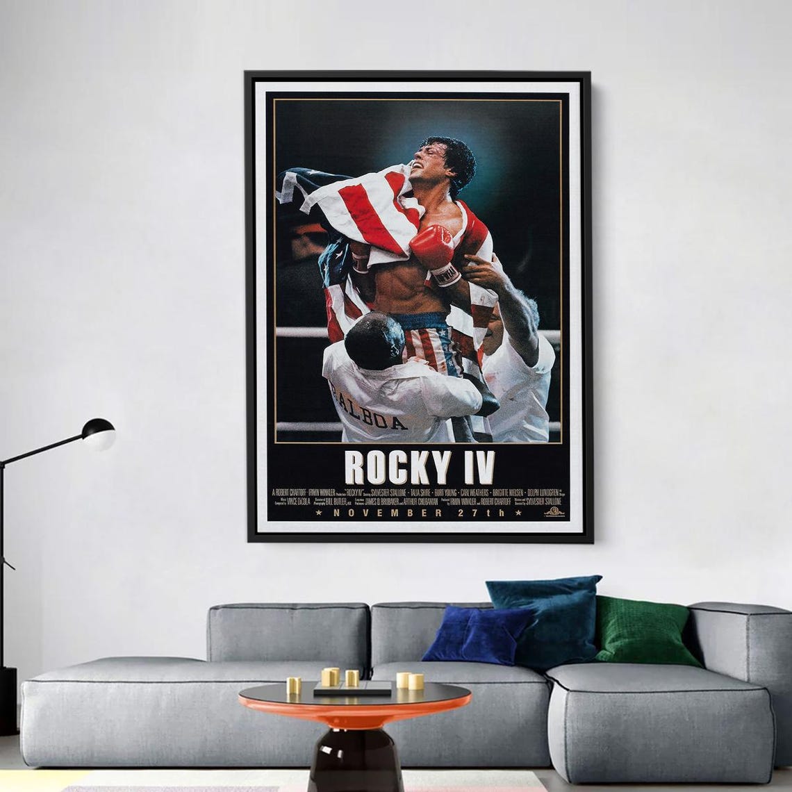 Rocky IV 1985 Sylvester Stallone Boxing Victory Movie Poster