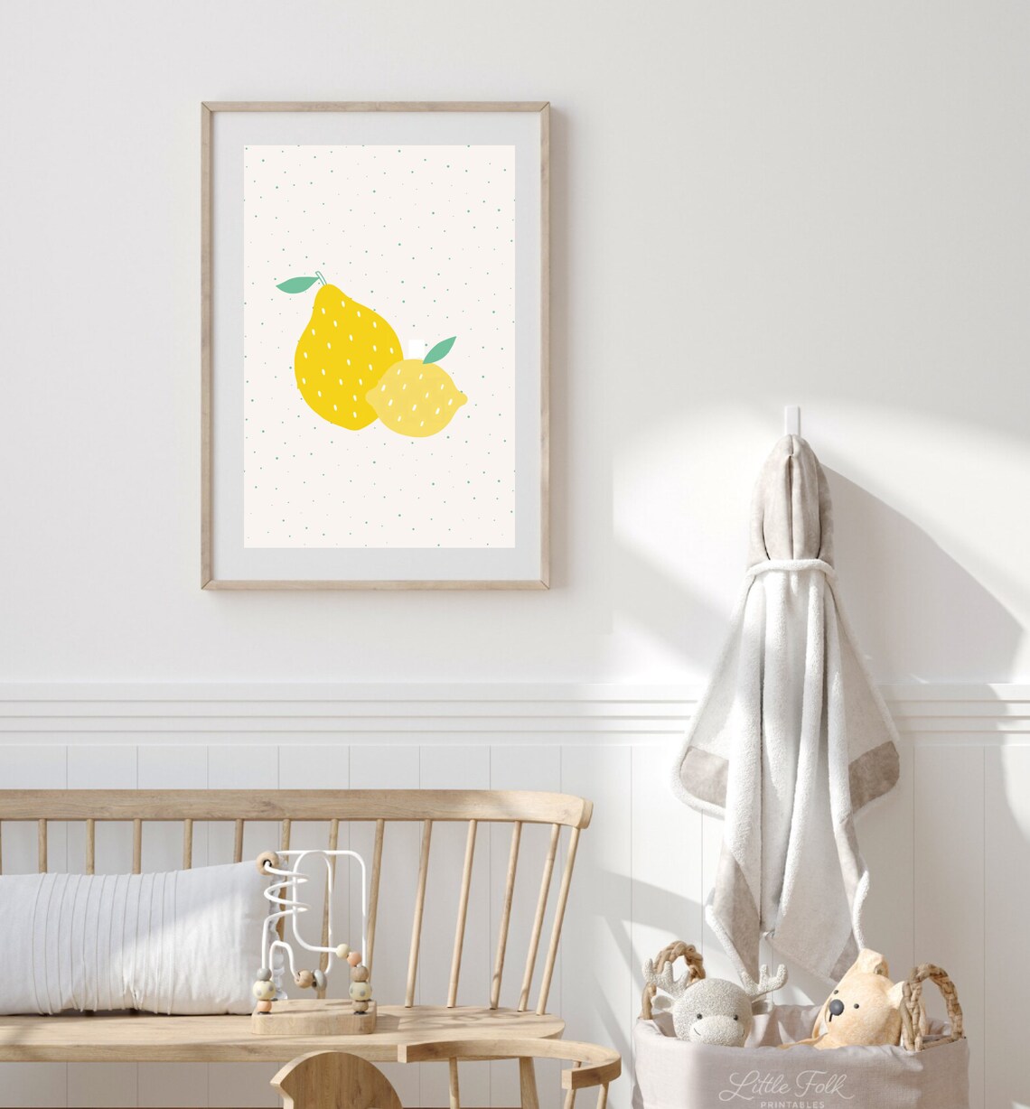 Boho Lemon Nursery Art Print, Mid-Century Fruit - Image 3