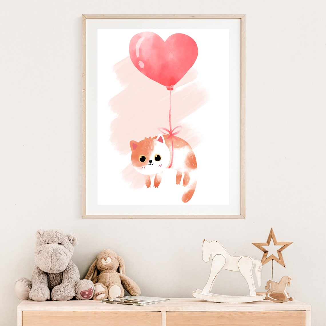 Nursery Cat Art Print, Watercolor Kitten Decor - Image 2