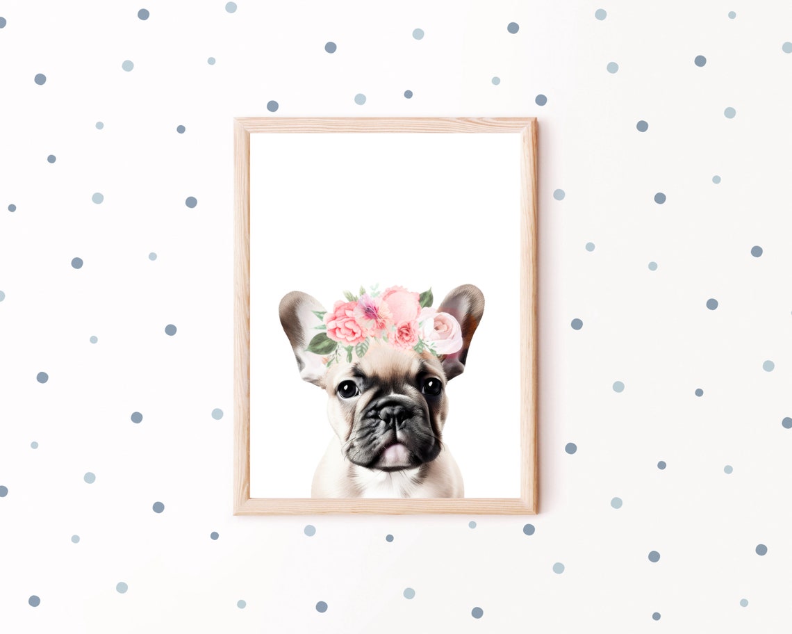 Bulldog Print Bull Dog Print French Bulldog Wall Art Dog Lover Gift Dog Wall Art Watercolor Dog Print Nursery Dog Wall Art - Image 2