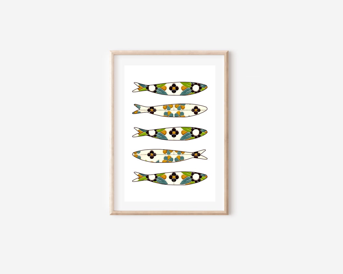 Portuguese Sardine Wall Art Print, Lisbon Travel Poster - Image 4