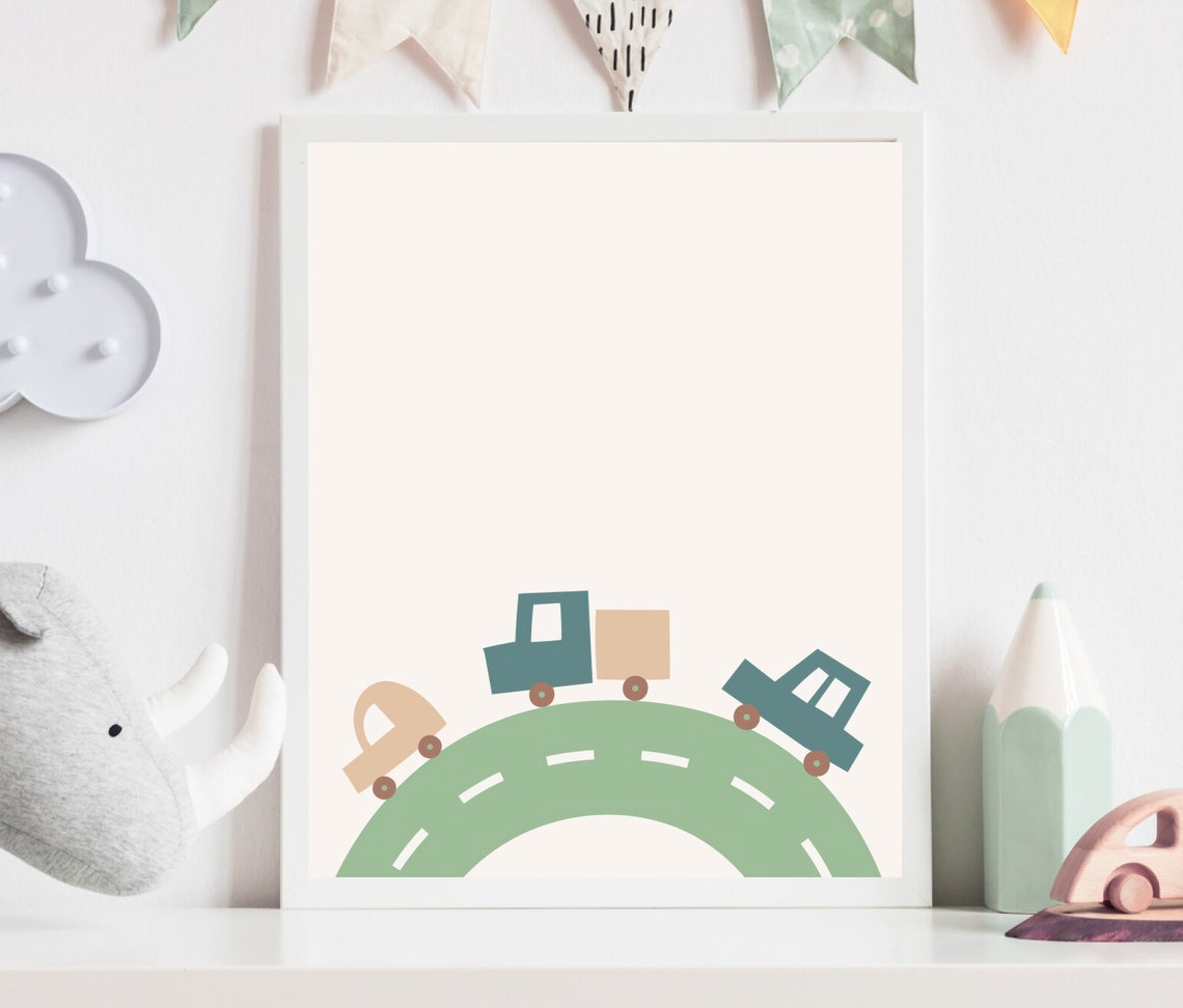 Boho Car Nursery Art Print, Transport Wall Decor - Image 3