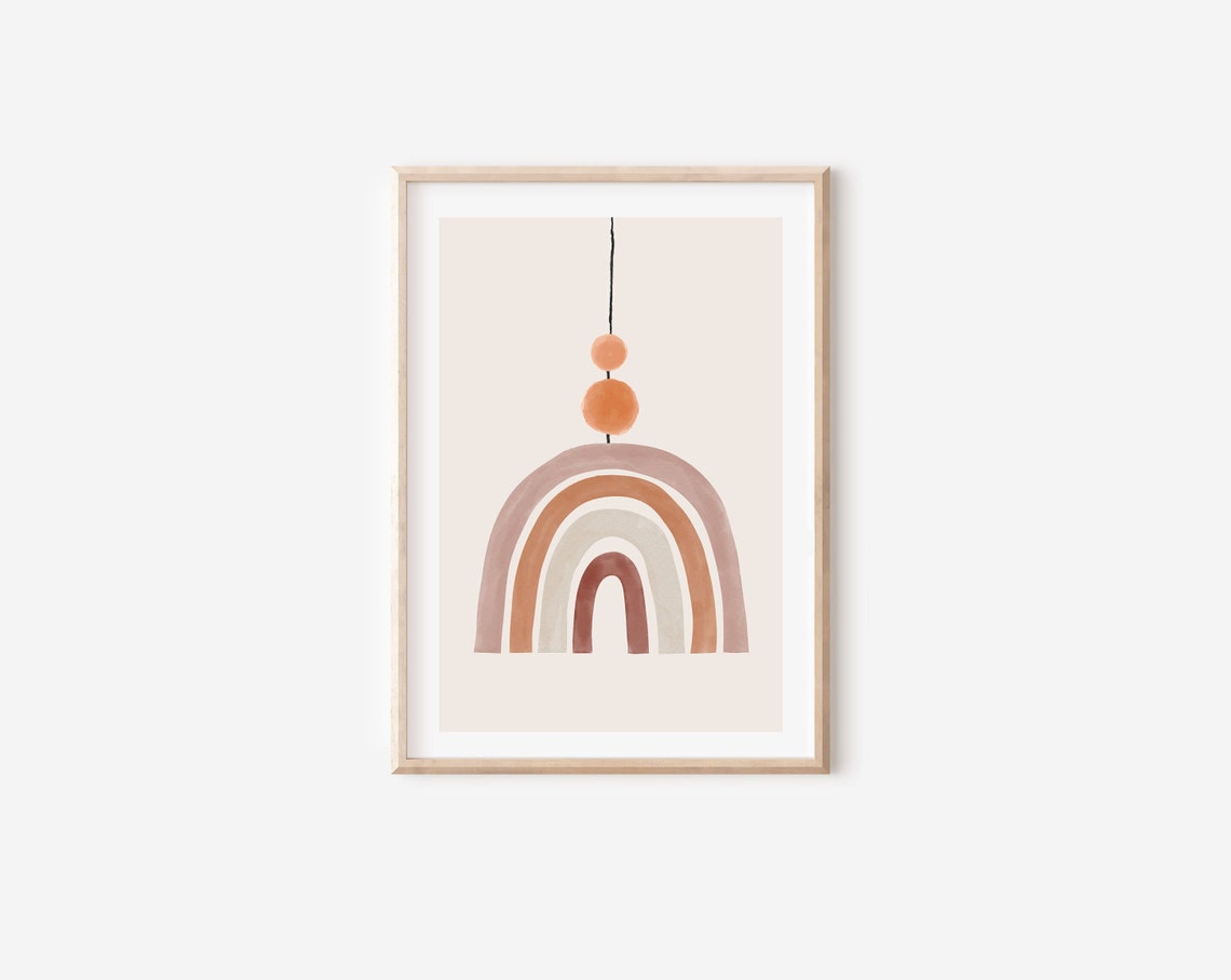 Boho Minimalist Terracotta Rainbow Nursery Poster Print - Image 5