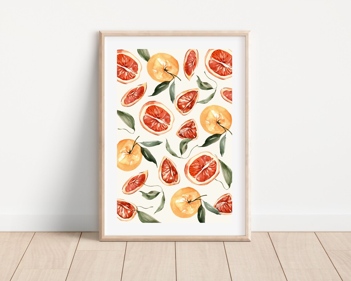 Grapefruit Citrus Vintage Kitchen Art Print