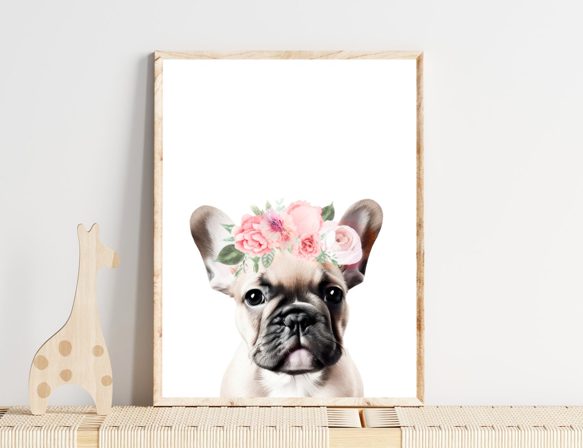 Bulldog Print Bull Dog Print French Bulldog Wall Art Dog Lover Gift Dog Wall Art Watercolor Dog Print Nursery Dog Wall Art - Image 4