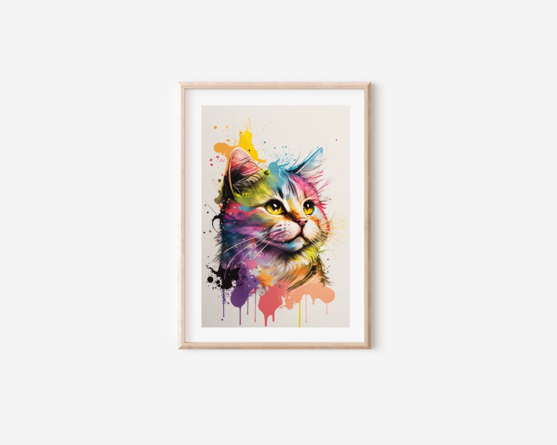 Watercolor Cat Print Animal Wall Art Watercolor Animal Print Cat Lover Art Print Animal Wall Decor Animal Print Cat Art - Image 4