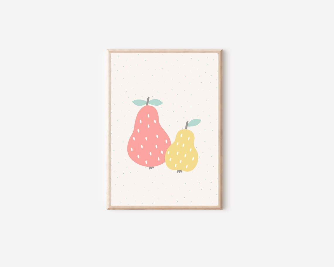 Boho Pear Nursery Art Print, Mid-Century Modern - Image 5