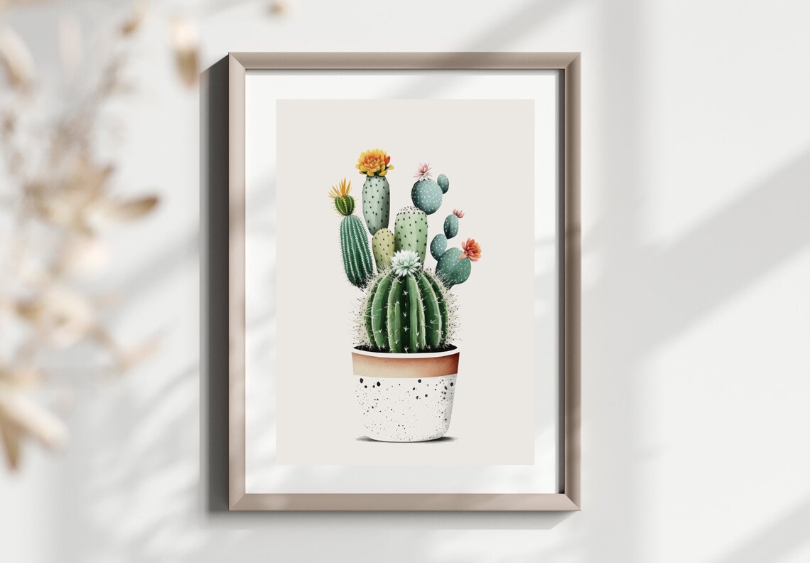Cactus Art Print, Minimalist Plant Decor - Image 2