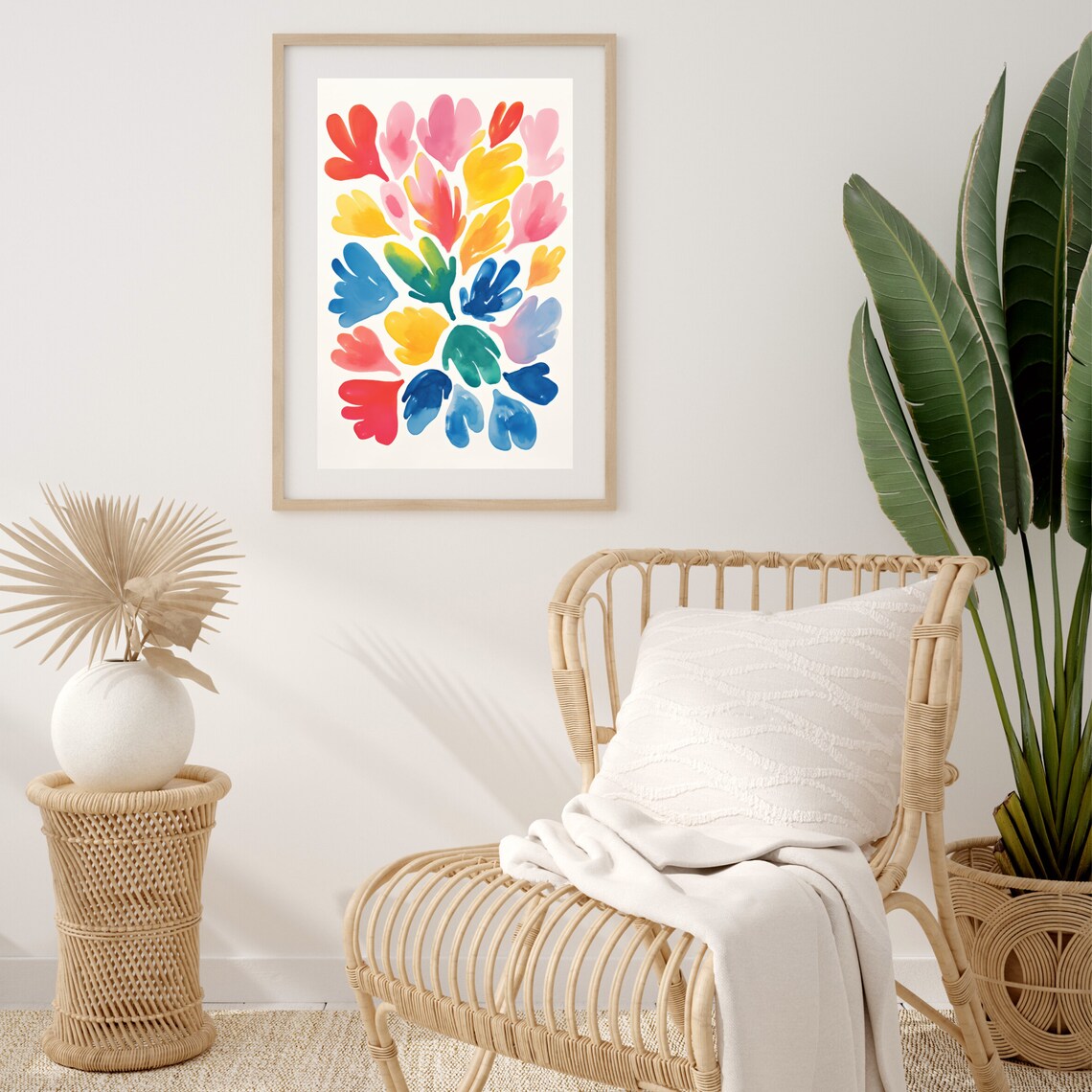 Matisse Inspired Colorful Paper Cut Out Leaves Botanical Art Print - Image 4