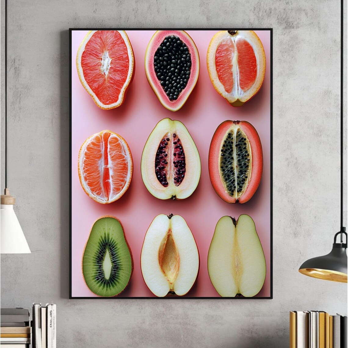 Sliced Feminine Fruit Vintage Poster, Empowerment Print