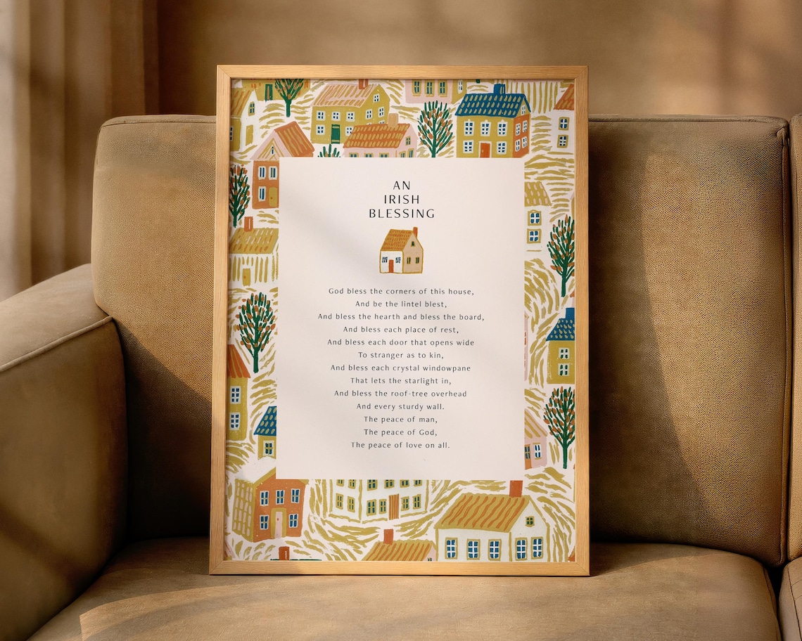 Irish Home Blessing, Housewarming Prayer Art Print