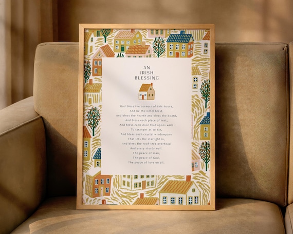 Irish Home Blessing, Housewarming Prayer Art Print