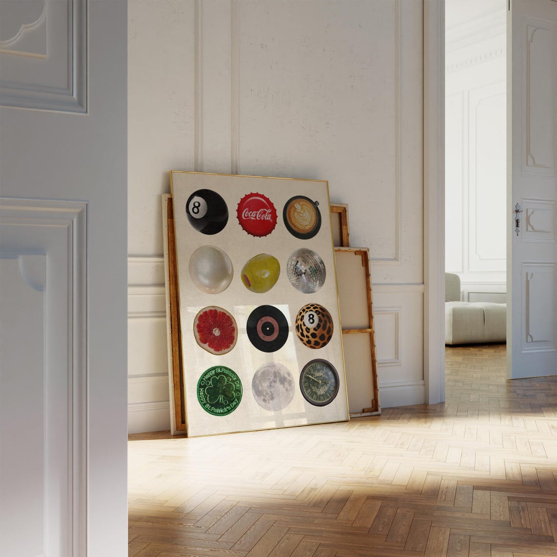 Retro Trendy Circle Icons Collage Dorm Room Decor Aesthetic Poster - Image 5