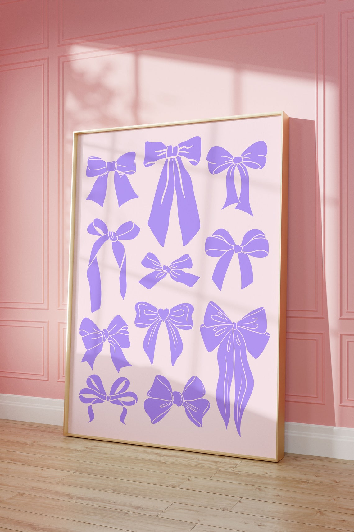 Purple Bow Collage Trendy Coquette Pink Aesthetic Decor Poster - Image 3