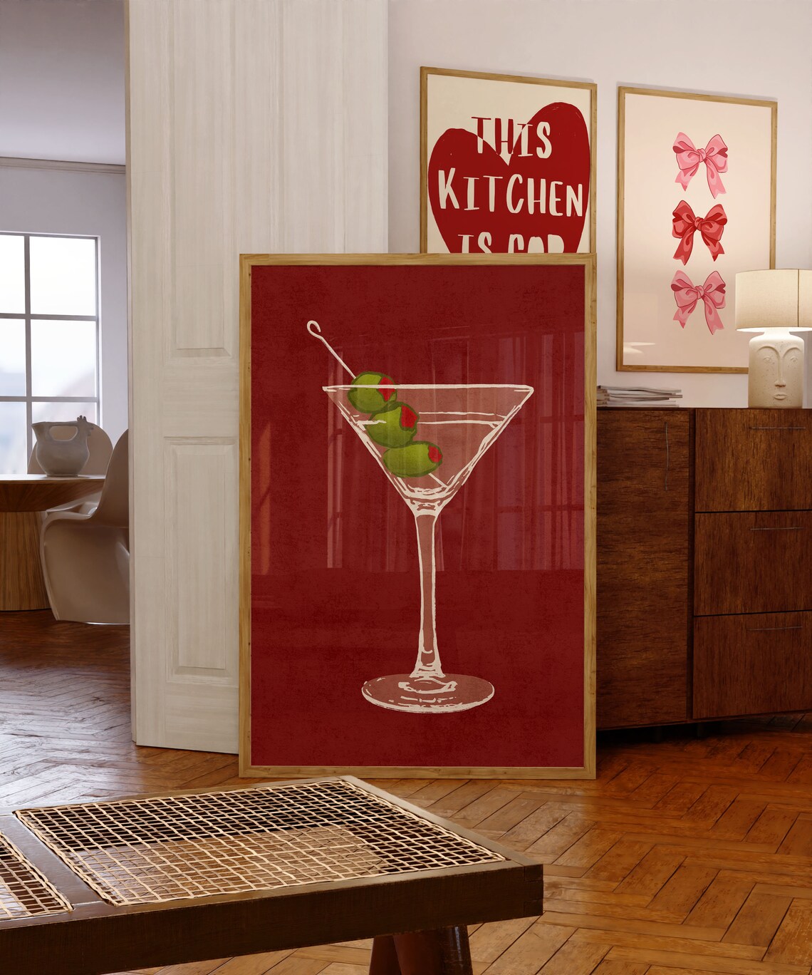 Dirty Martini Trendy Cocktail Art Print for Bar Cart - Image 3