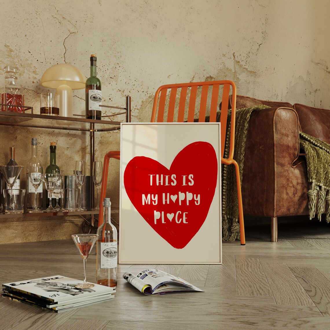 This Is My Happy Place Red Poster, Aesthetic Room Decor - Image 2