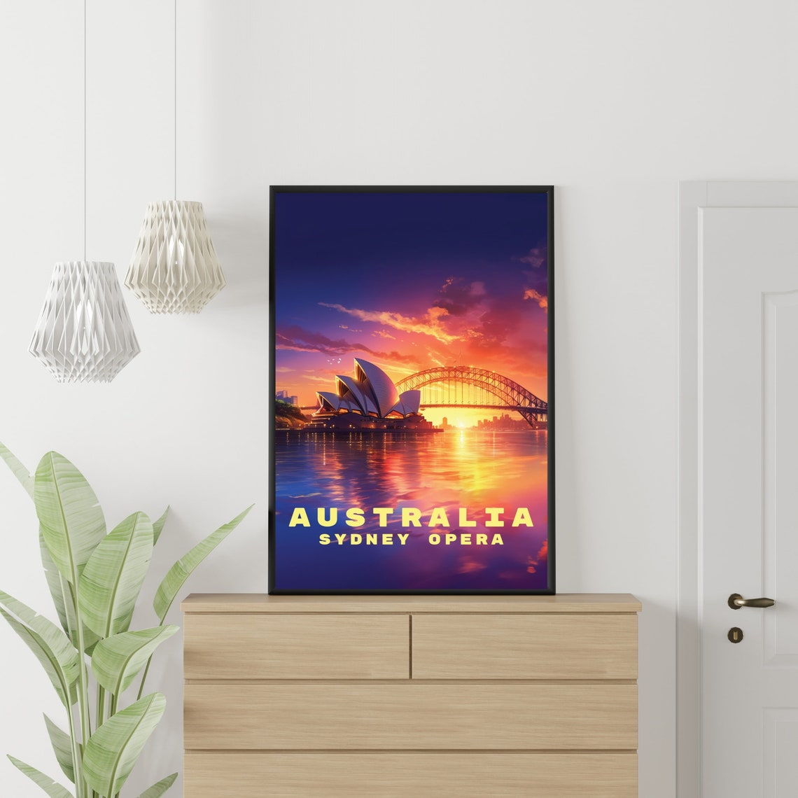 Sydney Opera House at Sunset Australia Harbour Travel Poster