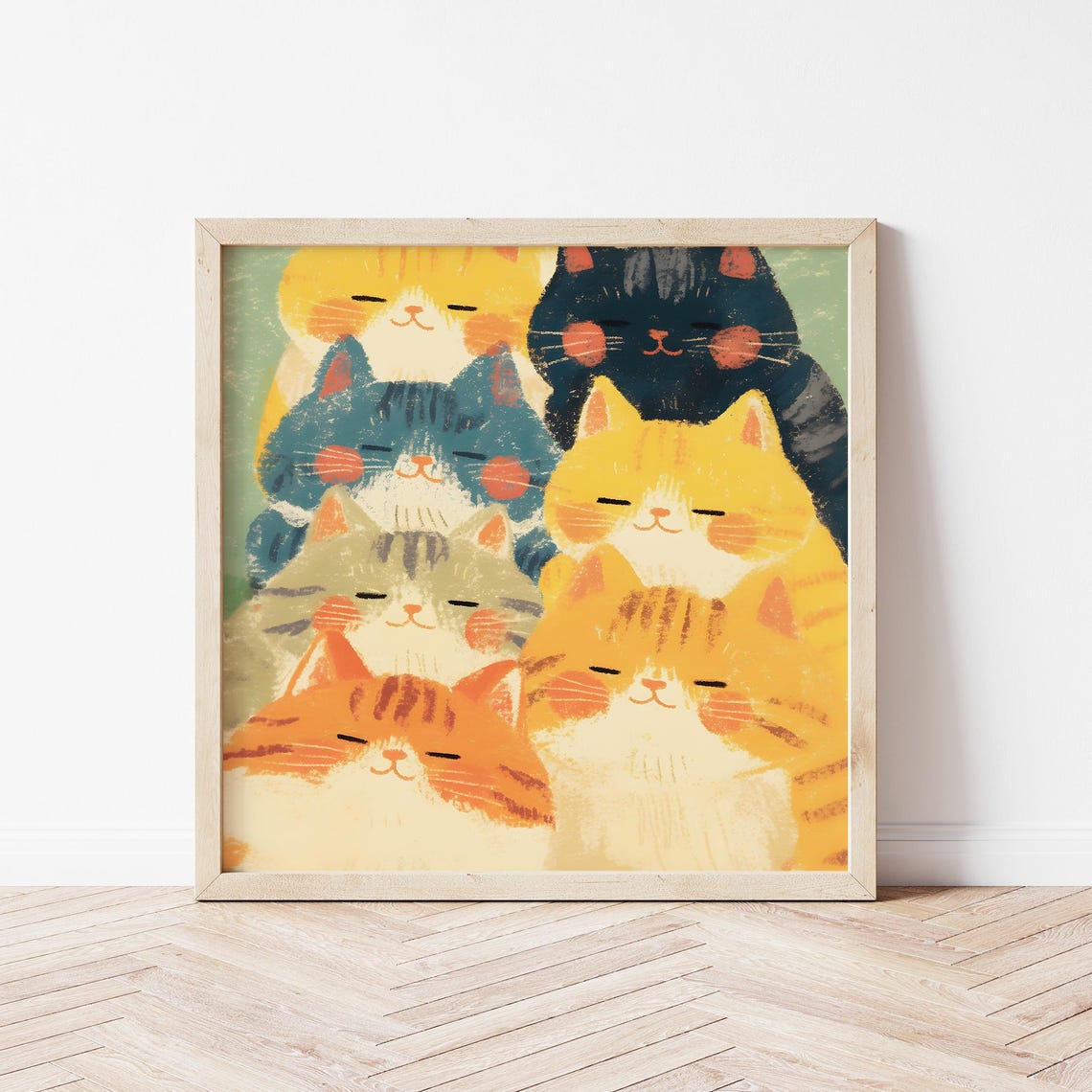 Tabby Cats Illustration Of Cat Wall Art Of Animal Nursery Print Of Birthday Gifts Of Cat Wall Dcor Of Gender Neutral Nursery